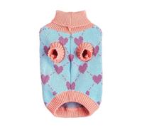Sweaters for Small Dogs, Knit Dog Sweater with Turtleneck Pullover, Winter Dog Coat with Heart Design, Cozy Sweater for Small Dogs and Cats, Warm Dog Clothes for Cold Weather