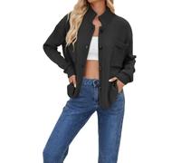 Sweaters for Women Plus Size Oversized Knit Cardigan Button Front Pockets (Black,M)