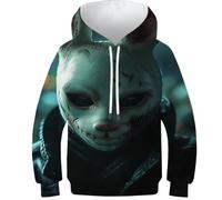 Sweats à capuche 3D pour garçons, motif astronaute, crocodile, pull décontracté à capuche à manches longues, vêtements d'hiver avec poche, Lapin maléfique, 13-15 Years