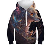 Sweats à capuche 3D pour garçons, motif éléphant animal 1, pull décontracté à capuche à manches longues, vêtements d'hiver avec poche, Spirits of Nature5, 6-7 Years