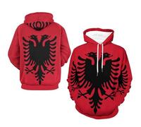 Sweats À Capuche Albanie Drapeau National Manches Longues Sweatshirt Automne Hiver Thermique Hauts avec Poches Style Classique du Royaume-Uni Sweats De Travail