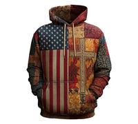 Sweats à capuche avec croix chrétienne Jésus pour homme - Blocs de couleurs - Avec poche - Manches longues - Léger et confortable - Pull à capuche patchwork tendance décontracté streetwear, Jaune C