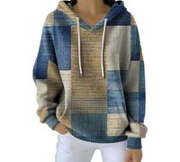 Sweats à capuche chrétiens pour femmes, bloc de couleur, vintage, croix, sweatshirt à capuche avec poche, décontracté, ample, manches longues, kaki, 4XL