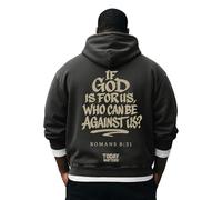 Sweats à capuche chrétiens pour hommes | If God Is For Us Who Can Be Against Us, sweats à capuche décontractés vintage à manches longues, pour les voyages, Noir , S