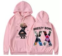 Sweats À Capuche Chris Brown Tour Breezy Bowl XX Album Tour Sweatshirts Hommes Et Femmes Hip-Hop Street Pulls Décontractés Grande Taille Confortable Pulls XS ~ 4XL-Pink||x_s