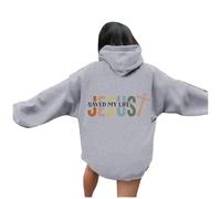 Sweats à capuche Christian Jesus Saved My Life pour femme, esthétique, tendance, avec capuche, pull à capuche graphique, dieu, vintage, confortable, coupe ample, décontracté, Backwoods Trust In The