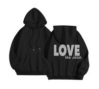 Sweats à capuche Christian Love Like Jesus pour femme - Pull uni graphique d'automne - Confortable - Tendance - Col rond - Manches longues avec capuche - Esthétique - Jésus sauve Dieu Y2K, Noir , L