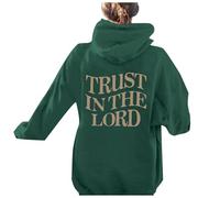 Sweats à capuche Christian Trust In The Lord pour femme - Confortable - À capuche - Jésus Country - Pull à capuche - Coupe ample - Graphique - Manches longues - Tendance - Uni - Religious Faith