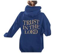 Sweats à capuche Christian Trust In The Lord pour femme - Confortable - À capuche - Jésus Country - Pull à capuche - Coupe ample - Graphique - Manches longues - Tendance - Uni - Religious Faith