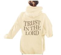 Sweats à capuche Christian Trust In The Lord pour femme - Confortable - À capuche - Jésus Country - Pull à capuche - Coupe ample - Graphique - Manches longues - Tendance - Uni - Religious Faith