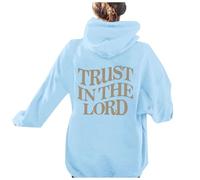 Sweats à capuche Christian Trust In The Lord pour femme - Joli graphique Jésus tendance avec capuche - Tenue dieu tendance à capuche - Manches longues - Pull à capuche - Université d'automne - Foi
