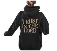 Sweats à capuche Christian Trust In The Lord pour femme - Joli graphique Jésus tendance avec capuche - Tenue dieu tendance à capuche - Manches longues - Pull à capuche - Université d'automne - Foi