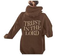 Sweats à capuche Christian Trust In The Lord pour femme - Joli graphique Jésus tendance avec capuche - Tenue dieu tendance à capuche - Manches longues - Pull à capuche - Université d'automne - Foi