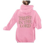 Sweats à capuche Christian Trust In The Lord pour femme - Joli graphique Jésus tendance avec capuche - Tenue dieu tendance à capuche - Manches longues - Pull à capuche - Université d'automne - Foi