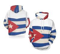 Sweats À Capuche Cuba Drapeau National Manches Longues Sweatshirt Automne Hiver Thermique Hauts avec Poches Style Classique du Royaume-Uni Sweats De Travail
