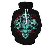 Sweats à Capuche d’Horreur Squelette imprimés en 3D pour Hommes/Femmes Pulls à Cordon Bone Graphic Hoody Sweatshirts à Manches Longues Puller Tops