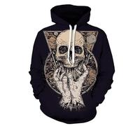 Sweats à Capuche d’Horreur Squelette imprimés en 3D pour Hommes/Femmes Pulls à Cordon Bone Graphic Hoody Sweatshirts à Manches Longues Puller Tops