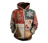 Sweats à capuche de Noël imprimés laids pour hommes « Love In Christmas Merry And Oh Come Let Us Him » pour les vacances, l'entraînement, cadeaux de Noël, blanc, M