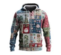 Sweats à capuche de Noël imprimés laids pour hommes « Love In Christmas Merry And Oh Come Let Us Him » pour les vacances, l'entraînement, cadeaux de Noël, vert menthe, 4XL