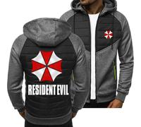 Sweats à Capuche décontractés pour Hommes pour Resident/Evil/Parapluie Vestes zippées Cardigans légers pour Hommes-Dark Grey B||XL