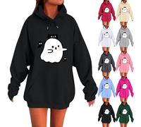 Sweats à capuche d'Halloween pour femmes, sweatshirts fantômes amusants grande taille, costumes d'Halloween à manches longues, pull tendance, tenues de festival, vêtements avec poches, gris, XXXXXL