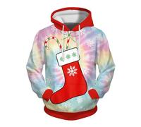 Sweats à capuche d'hiver de Noël à manches longues pour hommes design original imprimé intégral style confortable pour hommes, Rose, M