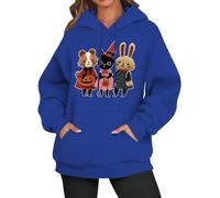 Sweats à capuche effrayants pour femme, livre d'images, animaux imprimés, pulls à capuche décontractés, hauts amples et tendance pour les vacances, noir foncé, 3XL