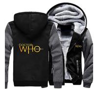 Sweats à Capuche en Polaire pour Hommes pour Doctor Who Vestes d’Hiver Full Zip Coats Warm Thick Outerwear Workout Pullover Casual Tops pour Hommes-A||M