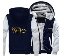 Sweats à Capuche en Polaire pour Hommes pour Doctor Who Vestes d’Hiver Full Zip Coats Warm Thick Outerwear Workout Pullover Casual Tops pour Hommes-C||XL