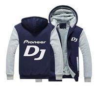 Sweats à Capuche en Polaire pour Pioneer DJ Zip Up Jacket Winter Pullover Coat Warm Thick Outerwear Heavyweight Sweatshirt Casual Hooded Tops pour Hommes-A||L