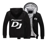 Sweats à Capuche en Polaire pour Pioneer DJ Zip Up Jacket Winter Pullover Coat Warm Thick Outerwear Heavyweight Sweatshirt Casual Hooded Tops pour Hommes-D||M