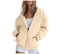 Sweats à capuche et sweat-shirts élégants pour femmes pour une tenue décontractée Pull à manches longues avec capuche Parfait pour chaque saison Coupe confortable pour les sorties (Beige, XXL)