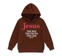 Sweats à Capuche et Sweat-Shirts pour Filles - Univers Quotidien Confort Assemblage intégral Manches Longues Poche Pratique et Motifs Lettre Taille Enfant (Coffee, 4-5 Years)