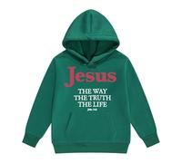 Sweats à Capuche et Sweat-Shirts pour Filles - Univers Quotidien Confort Assemblage intégral Manches Longues Poche Pratique et Motifs Lettre Taille Enfant (Dark Green, 2-3 Years)