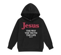 Sweats à Capuche et Sweat-Shirts pour Filles - Univers Quotidien Confort Assemblage intégral Manches Longues Poche Pratique et Motifs Lettre Taille Enfant (Black, 3-4 Years)