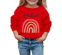Sweats à Capuche et Sweats pour Filles - Confortables et Graphiques pour l'automne et l'hiver Parfaits pour l'école Tenue décontractée et activités Quotidiennes (Red, 3-4 Years)