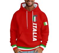 Sweats à capuche et sweatshirts pour hommes avec impression italienne et graphisme de lettres, sweat-shirt pull élégant, vêtements décontractés, confortables et vêtements d'extérieur, rouge, XXL