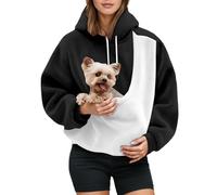Sweats À Capuche Femme avec Poche pour Pet Chat Et Chien | Hiver Pull Doux Porte-Animal Confortable Et Chaud