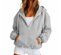 Sweats à Capuche Femme Demi Zippé Veste Hoodie Manches Longues Oversize Décontracté Chaud Chic et Elegant Unie Sweatshirts Ample Y2k Streetwear Doux Trekking Camping Pull Over Sportwear Automne Hiver