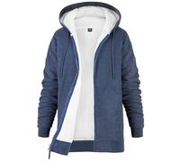 Sweats à Capuche Femme Doublé Hoodie Pull Polaire Zippé Veste à Capuche Fourrée Blouson Doublé Vêtement Femme Hiver Chaud Tailles S-XL (Navy, M)