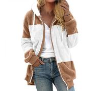 Sweats À Capuche Femme En Peluche Décontracté Chaud Sweat En Polaire Léger Confortable Couleur Unie Élégant Veste Épaissie Manches Longues Rembourré Manteau À Capuche Lourd Surdimensionné Hiver Veste