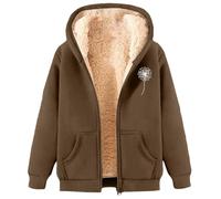 Sweats à Capuche femmeSweat à Capuche zippé en Polaire Doux et Chaud Coupe Oversized Poches Pratiques décontracté pour l'hiver sans contraintes (Beige, L)
