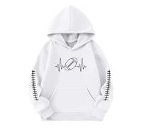 Sweats À Capuche Fille - À Capuche Et Pulls À Capuche Imprimés Football Veste Polaire Chaudee pour Tout- Petits Et Adolescents (White 11-12 Years)