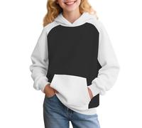 Sweats À Capuche Fille Doux Automne Fille Sweats à Manches Longues Filles Filles Léger Confortable Hoodie Fille Sport Couleur Unie Sweatshirt Avec Poches Y2k Hiver Pull Streetwear, Blanc, 12 ans