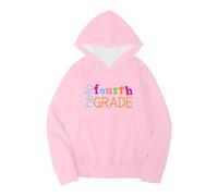 Sweats À Capuche Fille - Enfants S S Automne Hiver Saison Scolaire Quatrième Année Lettre Imprimée À Manches Longues À Capuche Chaud Et Confortable Hauts Vêtements (6-7 Years)