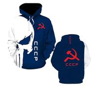 Sweats À Capuche Fitness pour Homme C.C.C.P Sweat-Shirt À Capuche Manches Longues Imprimé Manteaux Vêtements D'extérieur Vestes Printemps-Automne-D||XX_l