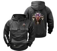Sweats à capuche graphiques pour homme pour The H.or.d.e Vêtements d'extér | capuche tendance manches longues fermeture éclair quart de longueur sweat d'extérieur avec poche