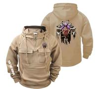 Sweats à capuche graphiques pour homme pour The H.or.d.e Vêtements d'extér | capuche tendance manches longues fermeture éclair quart de longueur sweat d'extérieur avec poche