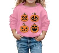 Sweats à Capuche Halloween pour Filles Tenues décontractées et Chaudes imprimés Mignons et Confortables Hauts Doux à Manches Longues pour Tout-Petits et Jeunes (8-9 Years)