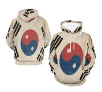 Sweats À Capuche Homme Corée du Sud Drapeau National Sweat Décontracté À Capuche Manches Longues Hoody Hauts avec Poche Kangourou Style Classique du Royaume Uni Sweats De Travail